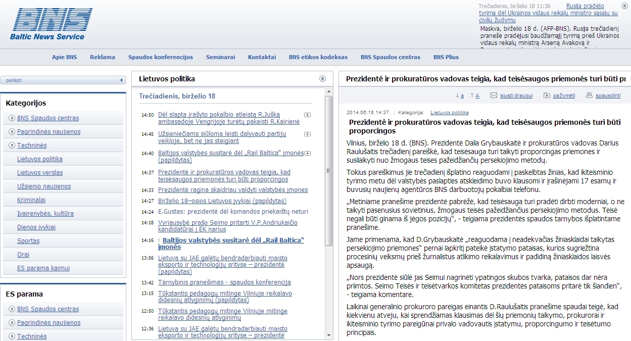 Buvo klausomasi BNS žurnalistų ir net buvusių darbuotojų pokalbių