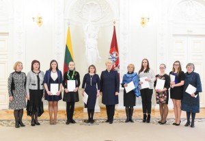 Prezidentė pasveikino 2014 m. tarptautiniuose konkursuose aukščiausius apdovanojimus laimėjusius Lietuvos muzikus ir jų pedagogus.