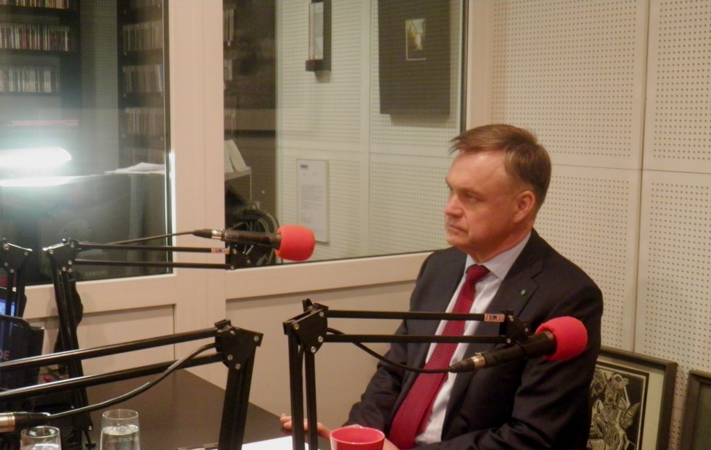 radijo stoties „FM99“ studijoje viešėjo Lietuvos pramonininkų konfederacijos (LPK) prezidentas Robertas Dargis