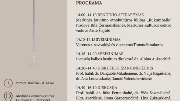 Merkinėje vyks diskusija „Dzūkija tradicijų ir modernybės kryžkelėje“