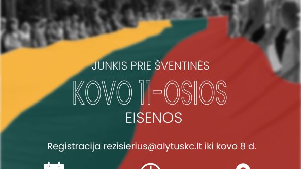 Junkis prie šventinės Kovo 11-osios eisenos