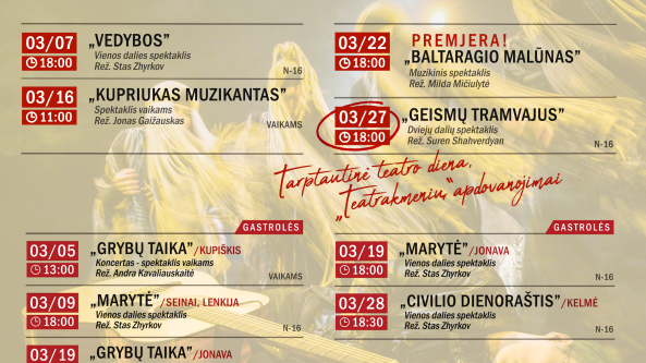 Pasitik PAVASARĮ teatre: kovo mėnesio repertuaras