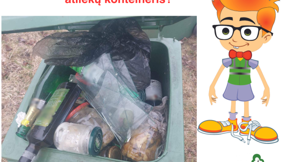 Kodėl neištuštintas šis stiklo atliekų konteineris?