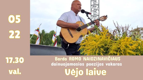 Vėjo laive: dainuojamosios poezijos vakaras su bardu Romu Naidzinavičiumi