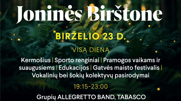 Magiškos Joninės Birštone: tradicinis kermošius, naktinis kopimas į bokštą ir ugnies šou