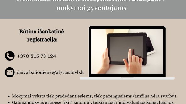 Vis daugiau alytiškių bibliotekoje įgyja naujų skaitmeninio raštingumo kompetencijų. Ateik ir Tu!