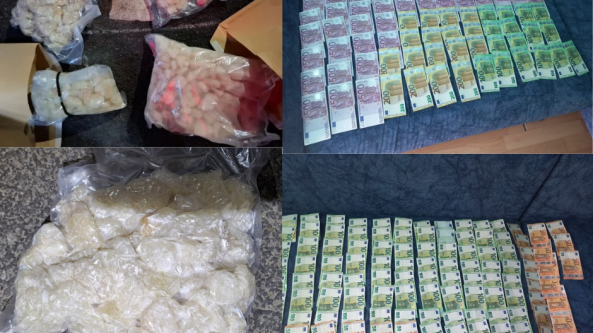 Alytaus kriminalistai demaskavo kontrabandininkų grupę – beveik 5 kilogramai „kristalo“, kokainas, dešimtys tūkstančių eurų ir ginkluotas praeities šešėlis