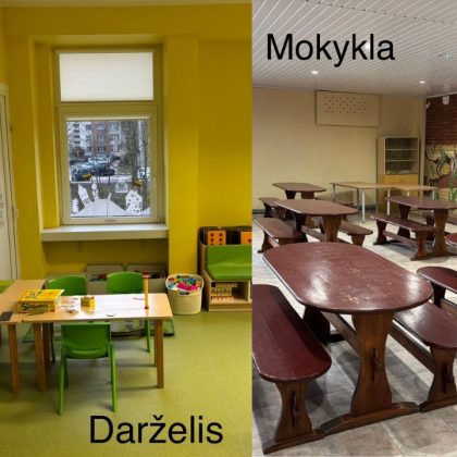 Sąlygos priešmokyklinukams Alytaus darželyje ir mokykloje – palyginimas ir fotogalerija