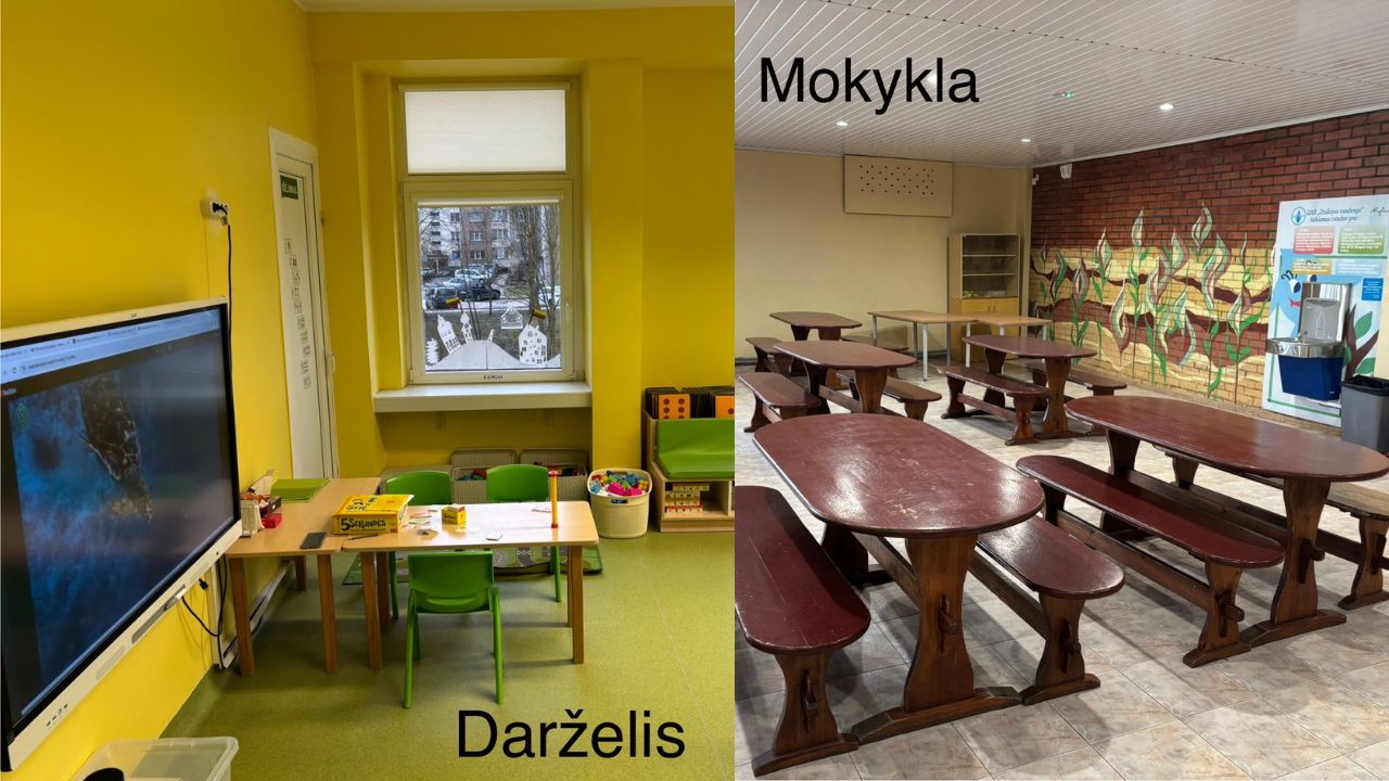 Sąlygos priešmokyklinukams Alytaus darželyje ir mokykloje – palyginimas ir fotogalerija