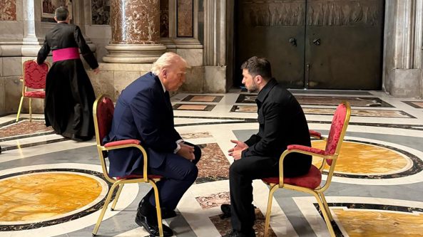 Zelenskis ir Trumpas Romoje surengs antrą susitikimą