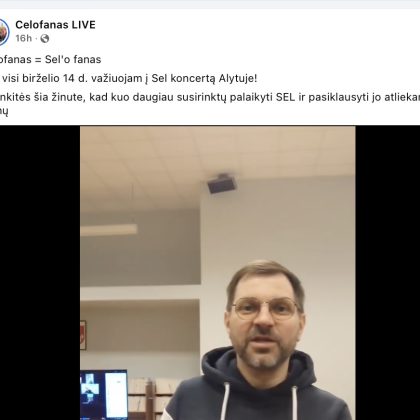 Celofanas iš teismo kviečia į SEL koncertą Alytuje