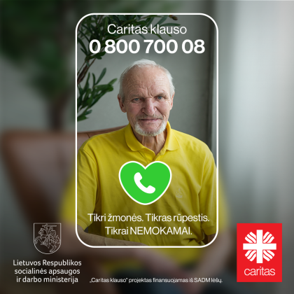 „Caritas klauso“ – emocinės pagalbos linija vyresniems