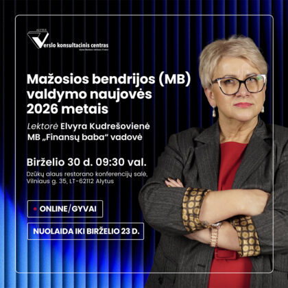 Alytuje – mokymai buhalteriams apie mažųjų bendrijų naujoves: seminarą ves „Finansų baba“ Elvyra Kudrešovienė Alytuje – mokymai buhalteriams apie mažųjų bendrijų naujoves: seminarą ves „Finansų baba“ Elvyra Kudrešovienė